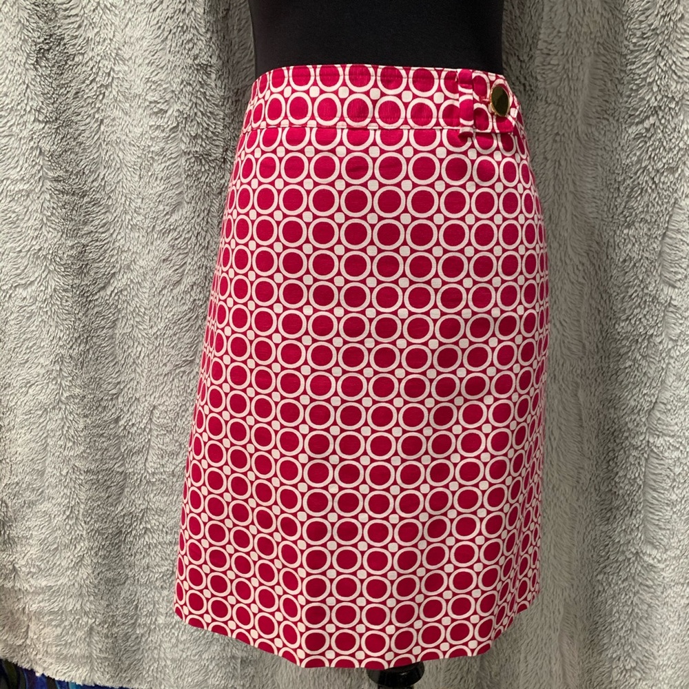 Ann Taylor Fuchsia & White Skirt - Size 12